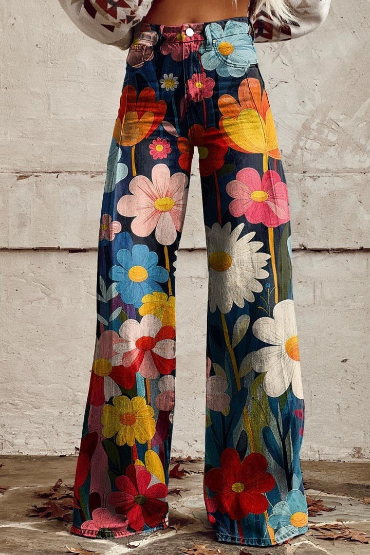 Elegante Damen Hose Schlagstoff