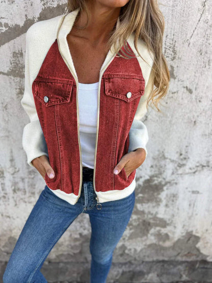 Moderne Denim-Jacke Frauen Trendy