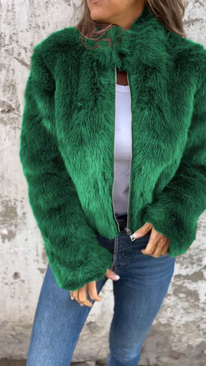 Elegante Damen Felljacke Luxus Komfort