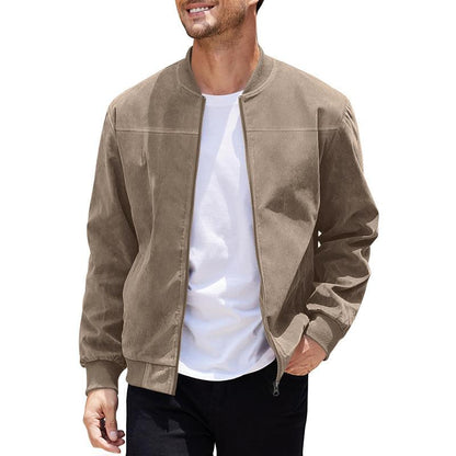 Männer Lederjacke Übergangsjacke Stehkragen Style - IdealeKleiden