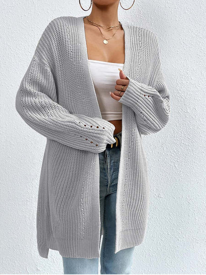 Kuschelige Cardigans | Lockere Mittellange Strickjacke V-Ausschnitt Bequem