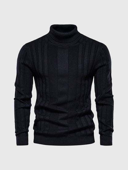 Gestreifter Rollkragen Pullover Herren