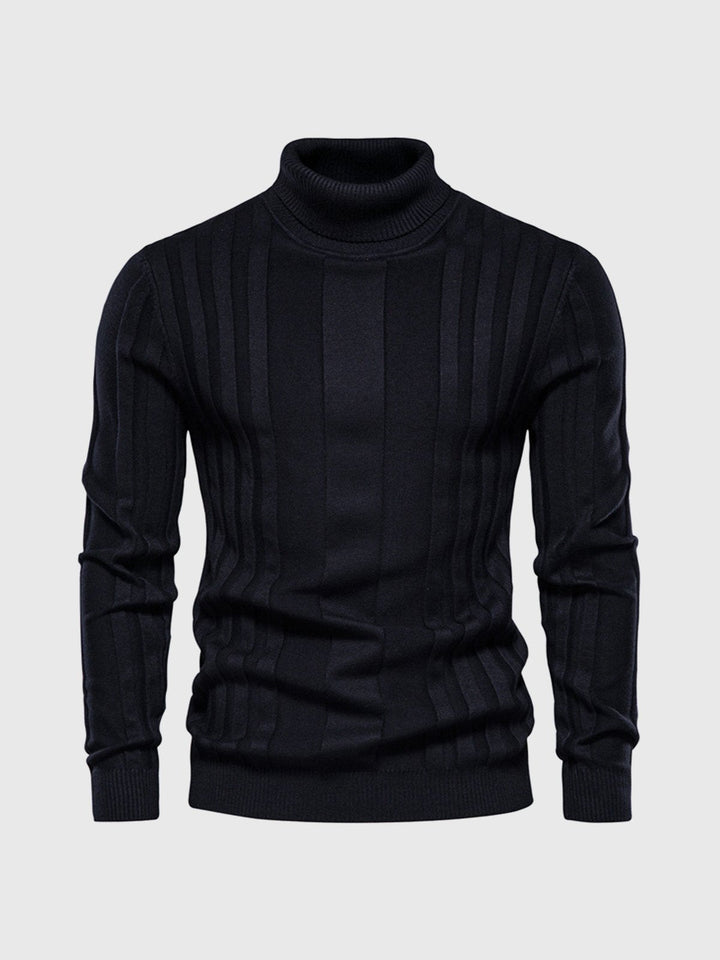 Gestreifter Rollkragen Pullover Herren