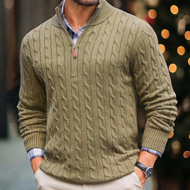 Klassischer Kabelpullover Weich Warm Modern - IdealeKleiden
