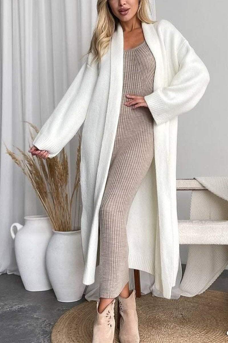 Lange Strickcardigan Weich Warm Zeitlos