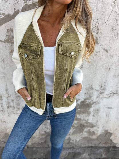 Modische YKK Jacke Lässig V-Ausschnitt