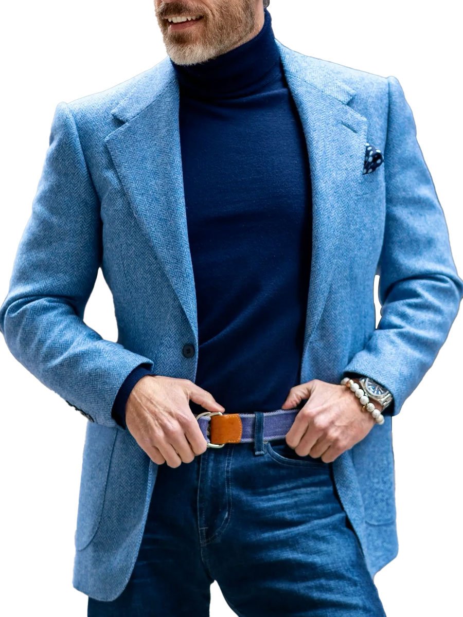Klassischer Blazer Frauen Vintage Look Wolle