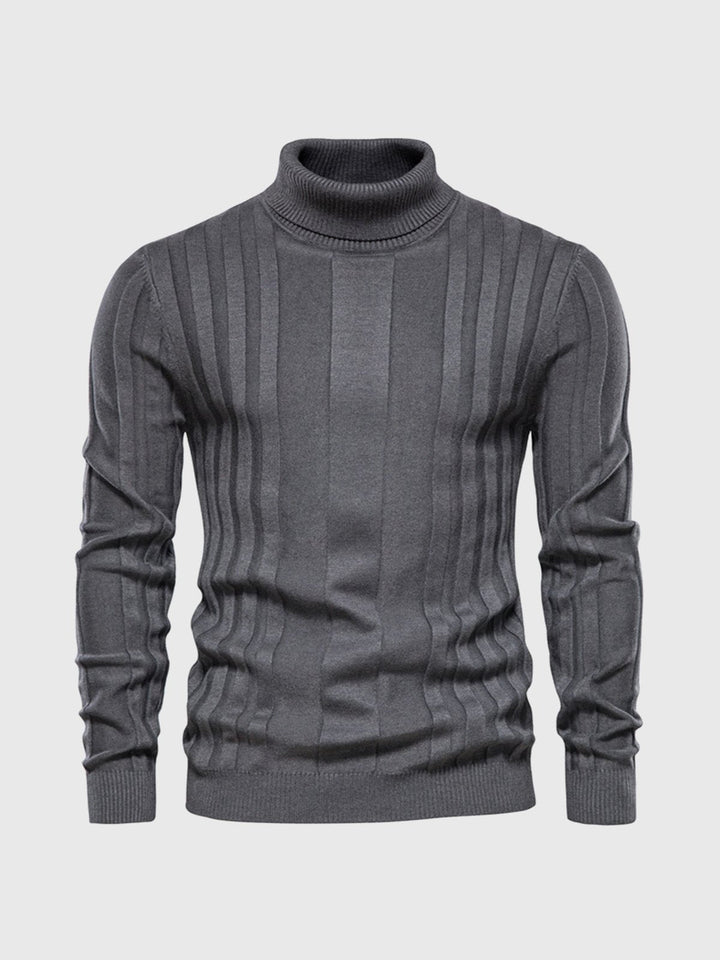 Gestreifter Rollkragen Pullover Herren - IdealeKleiden