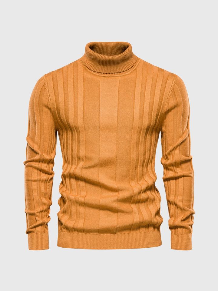 Gestreifter Rollkragen Pullover Herren