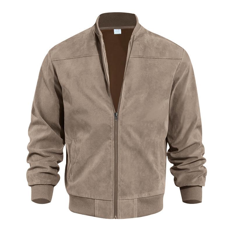 Männer Lederjacke Übergangsjacke Stehkragen Style