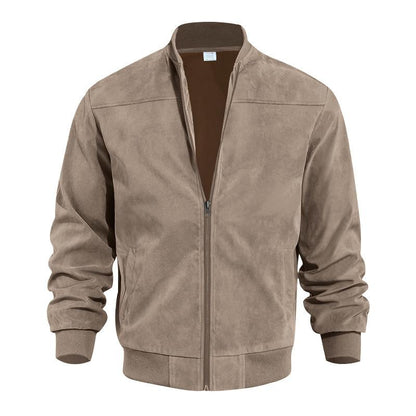Männer Lederjacke Übergangsjacke Stehkragen Style