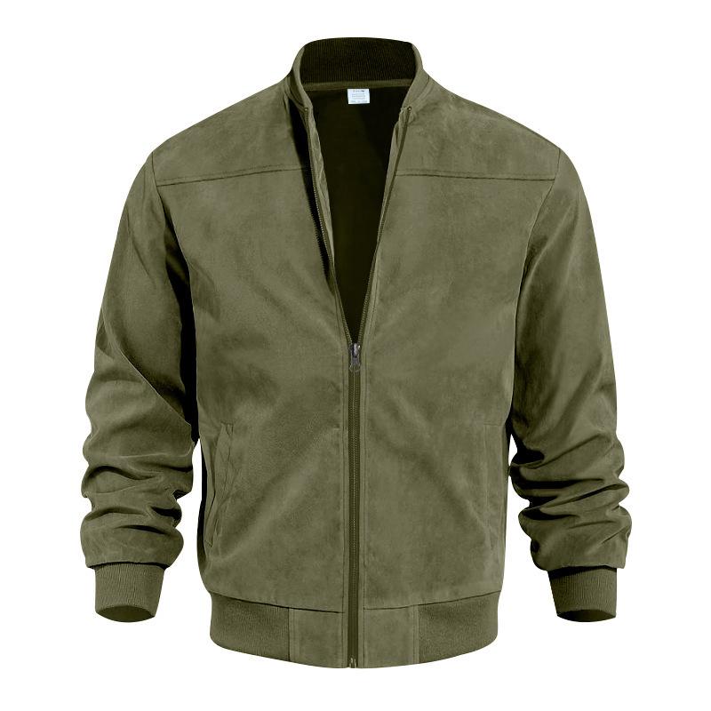 Männer Lederjacke Übergangsjacke Stehkragen Style