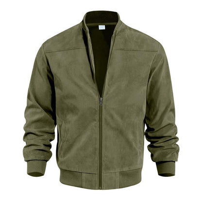 Männer Lederjacke Übergangsjacke Stehkragen Style
