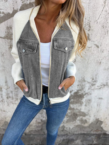 Modische YKK Jacke Lässig V-Ausschnitt
