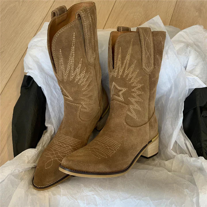 Stiefel Cowboy-Stil Klassisch Leder - IdealeKleiden