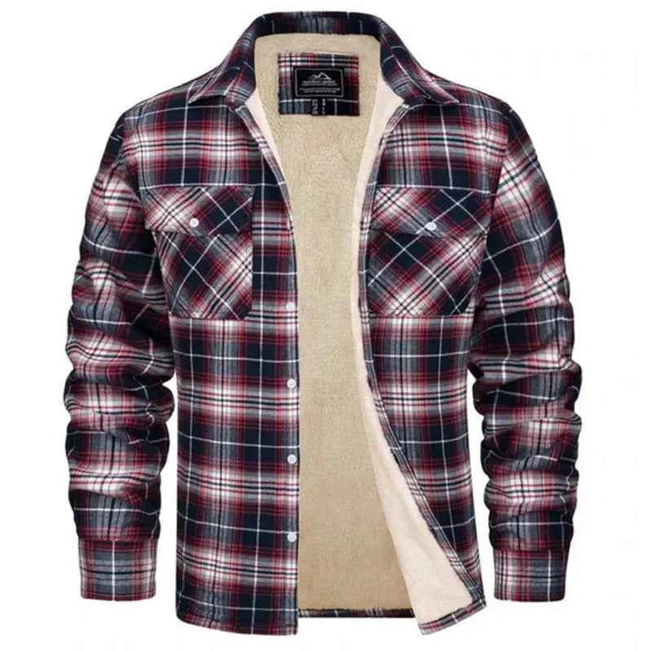 Herren Flanellhemd Kariert Schwarz Beige