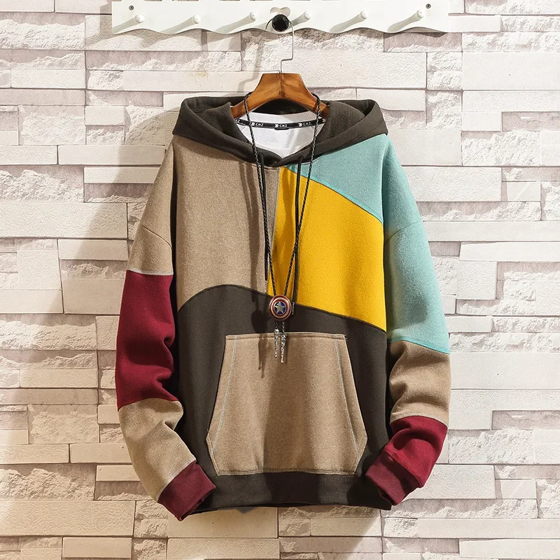 Stylische Patchwork-Hoodie Trendy