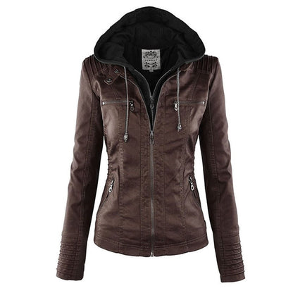 Damen Lederjacke Slim Fit Biker Style