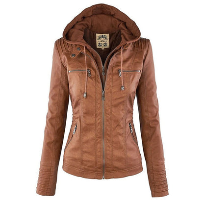 Damen Lederjacke Slim Fit Biker Style