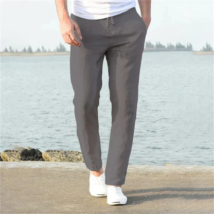 Herren Leinenhose Leicht Bequem Sommer