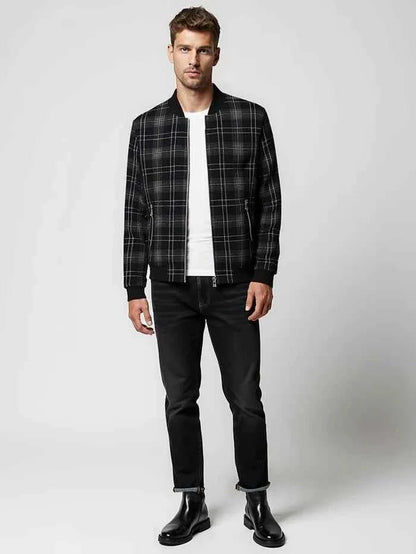 Elegante Herren Bomberjacke Leder - IdealeKleiden
