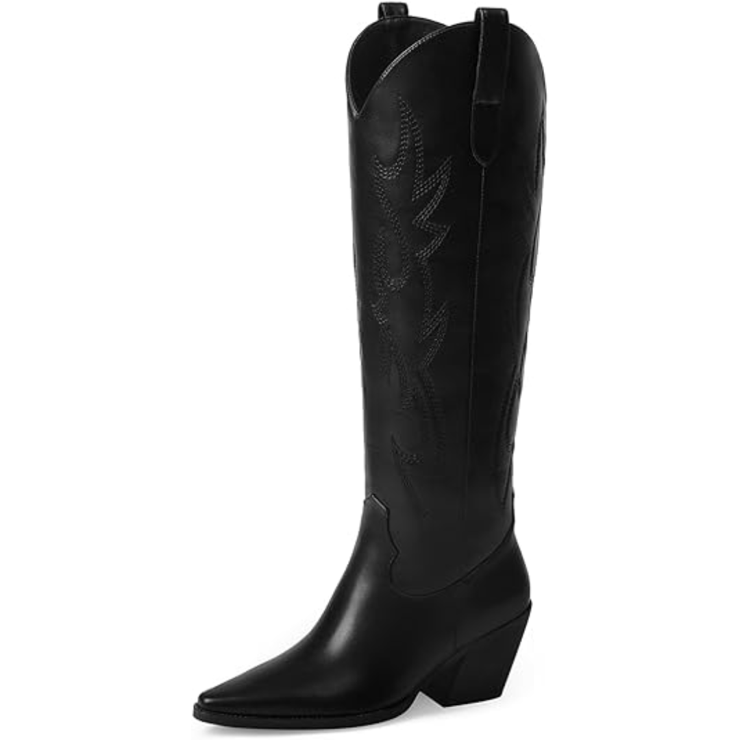 Stilvolle Cowboystiefel Niedrig Wildleder Optik