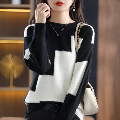 Bequemer Strickpullover Freizeitlook - IdealeKleiden