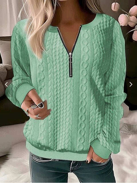 Kuschelige Strickpullover Rundhals Frauen