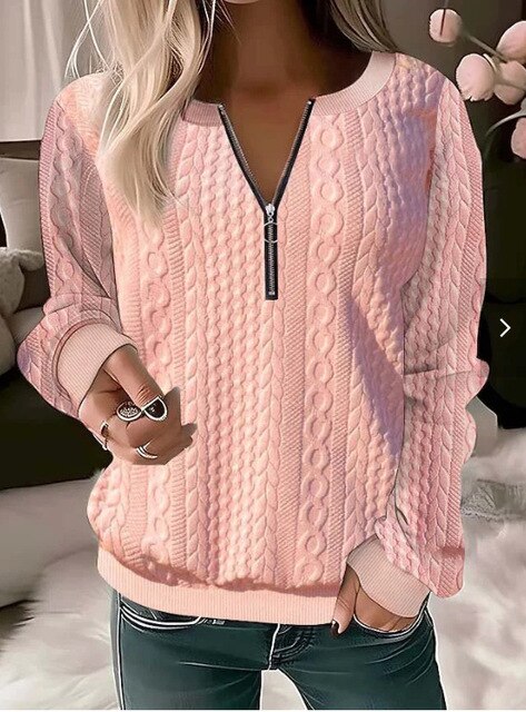 Kuschelige Strickpullover Rundhals Frauen
