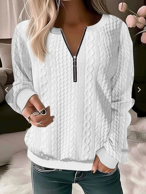 Kuschelige Strickpullover Rundhals Frauen