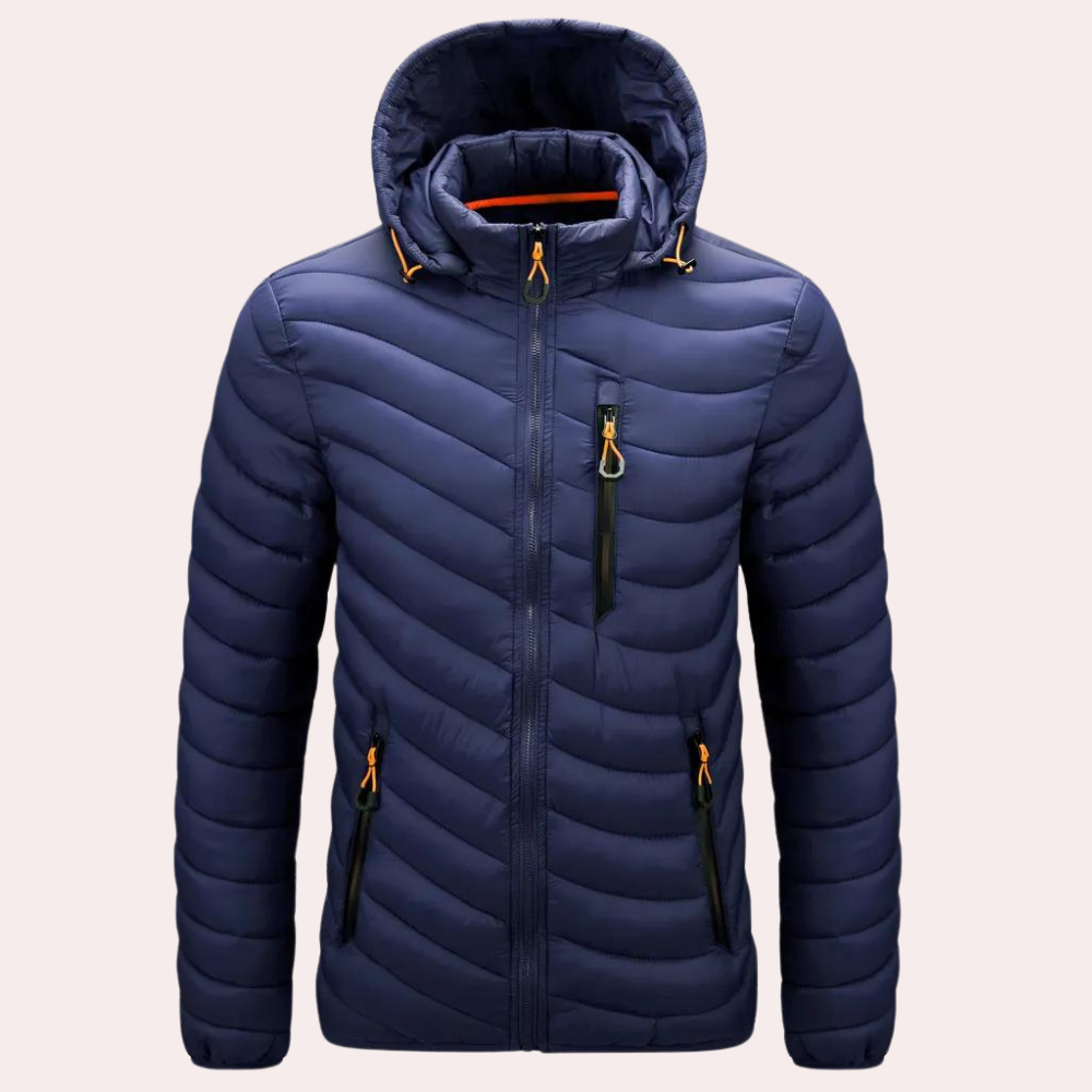 Herren Winterjacke Luxus Kapuze Elegant
