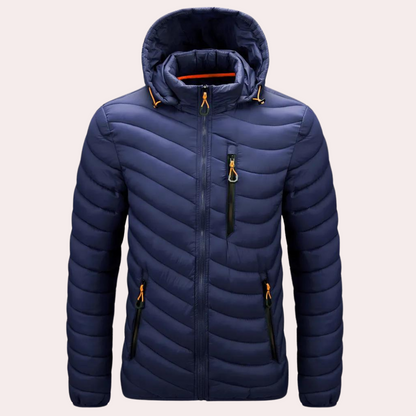 Herren Winterjacke Luxus Kapuze Elegant