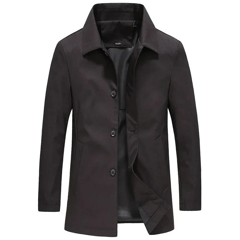 Herren Trenchcoat Elegant Baumwolle Knöpfe - IdealeKleiden