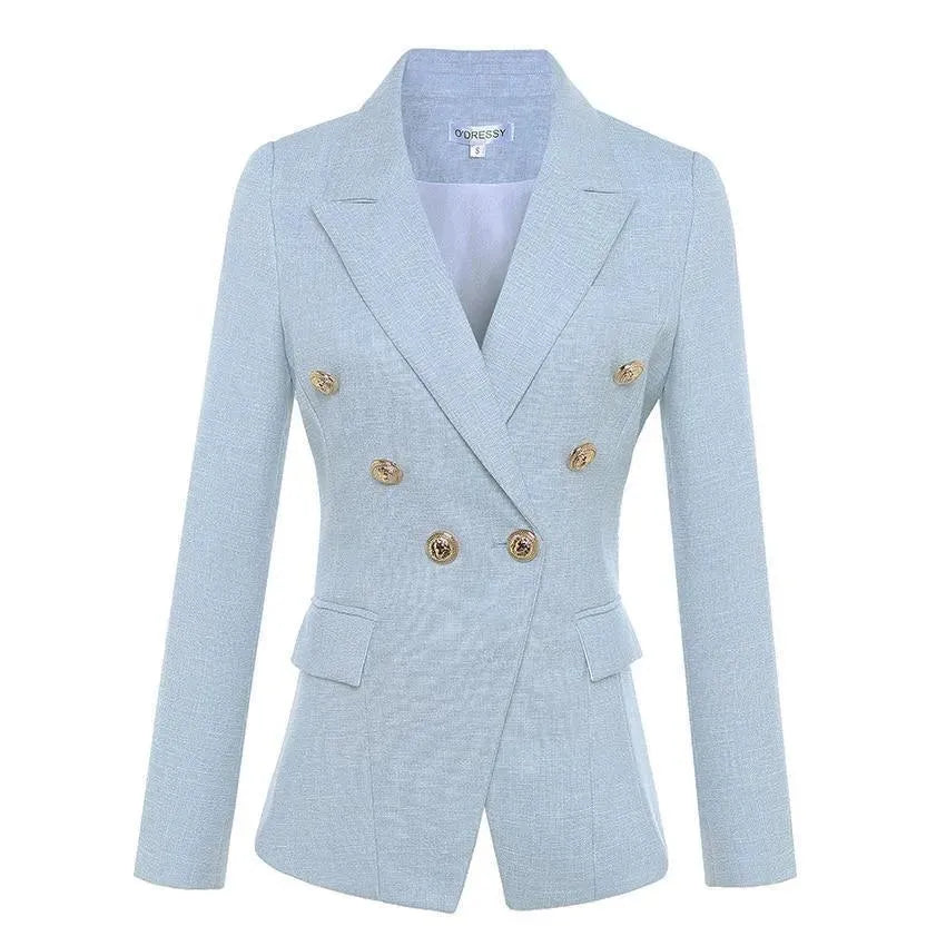 Elegant Doppelreiher Blazer Damen - Lässig - Einfarbig