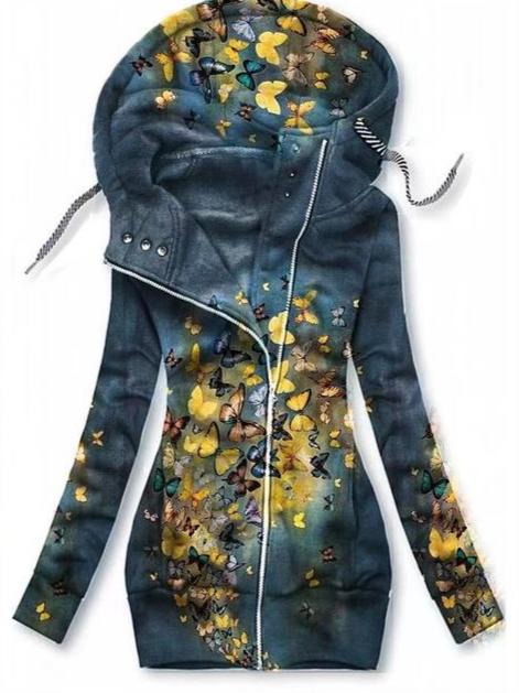 Damen Cardigan Schmetterlings Muster Trendy - IdealeKleiden