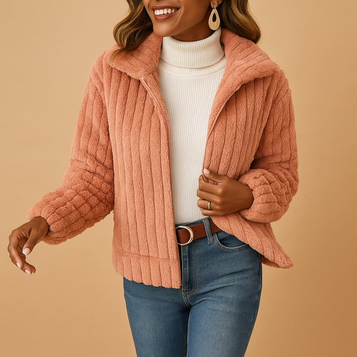 Frauen Fleecejacke Stehkragen Warm Herbstmodell