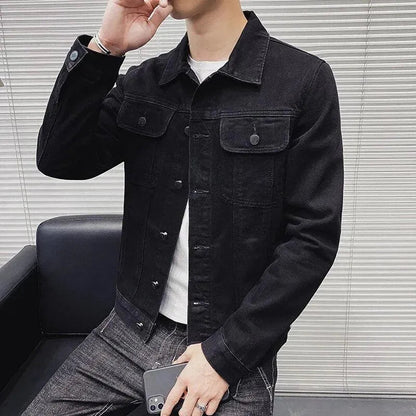 Modische Denim Jacke Herren Revers Style