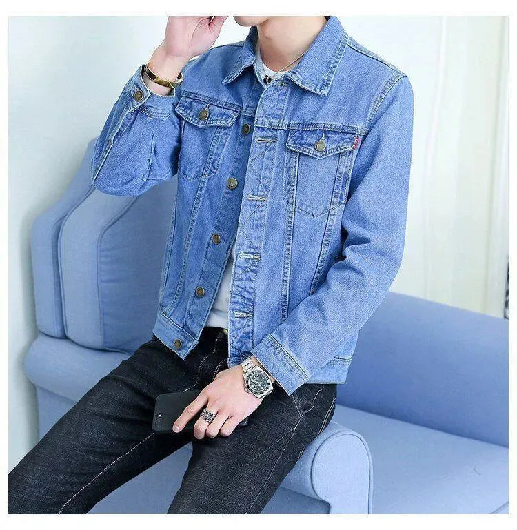 Modische Denim Jacke Herren Revers Style