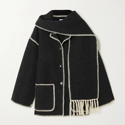 Wintermantel Oversized Wollmantel Schalkragen Damen