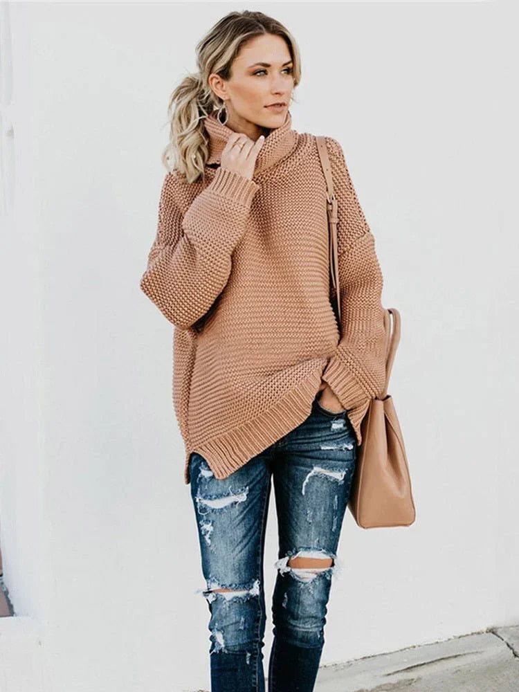 Dicke Rollkragenpullover Damen Premium Qualität