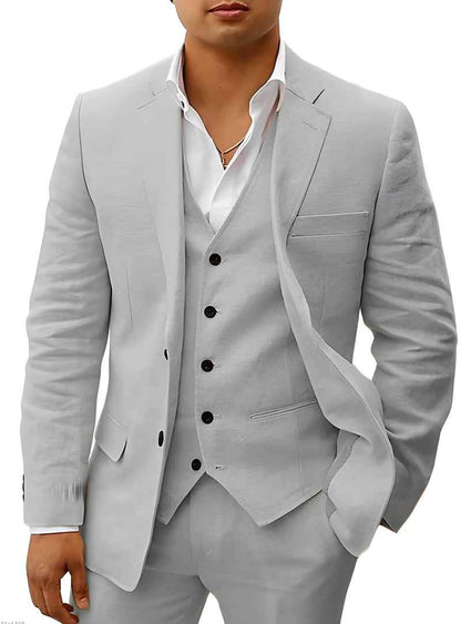 Hochzeitsanzug Leinen Elegant Schwarz