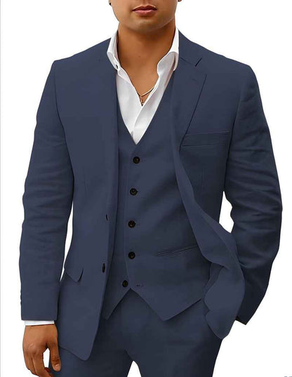 Hochzeitsanzug Leinen Elegant Schwarz