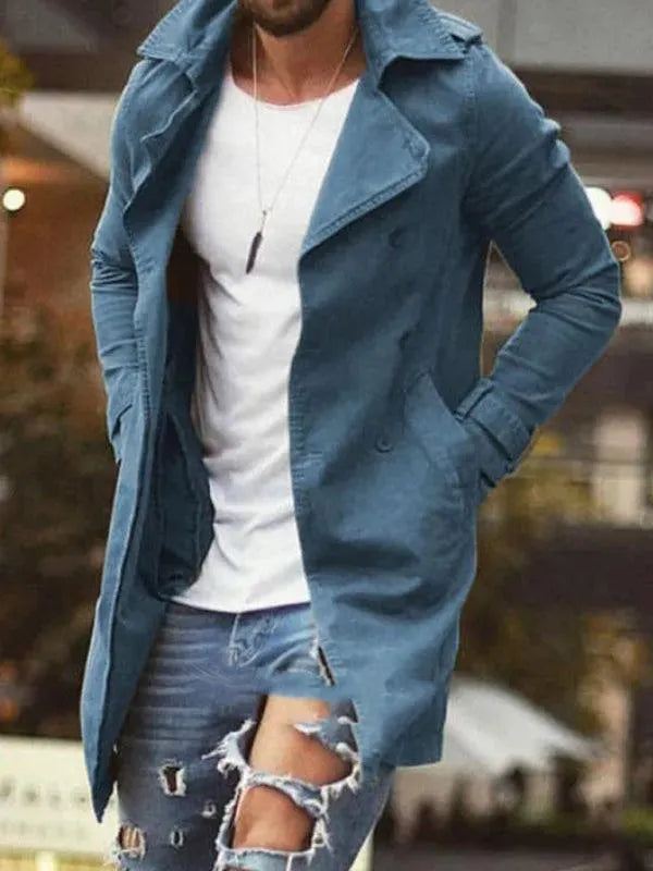 Herren Wintermantel Slim Fit Elegant Lang
