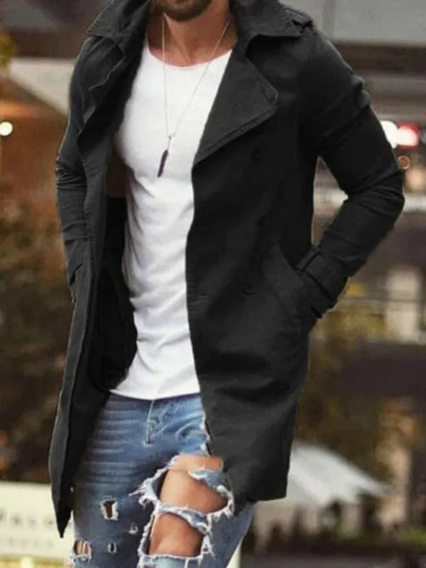 Herren Wintermantel Slim Fit Elegant Lang