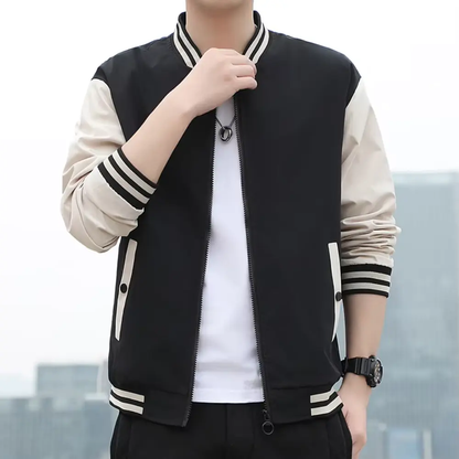 Modische Varsity-Jacke Streifen Design
