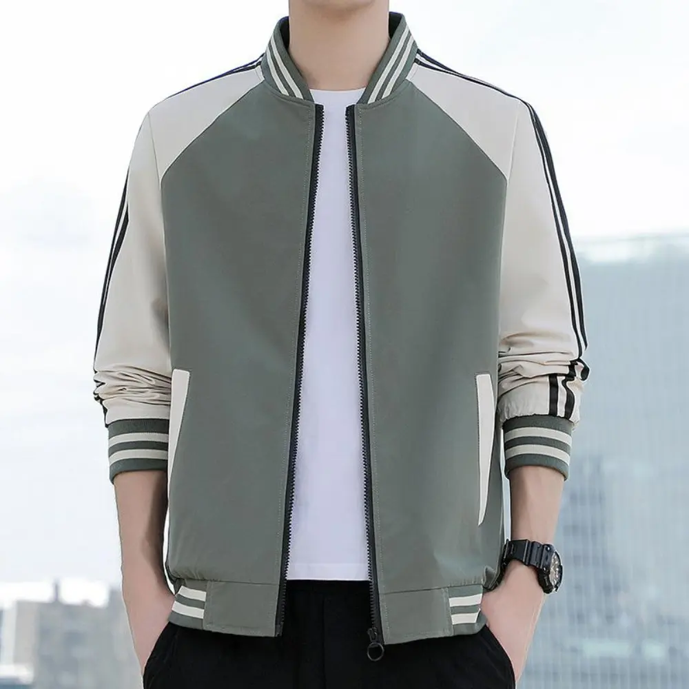 Modische Varsity-Jacke Streifen Design