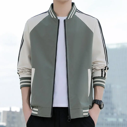 Modische Varsity-Jacke Streifen Design