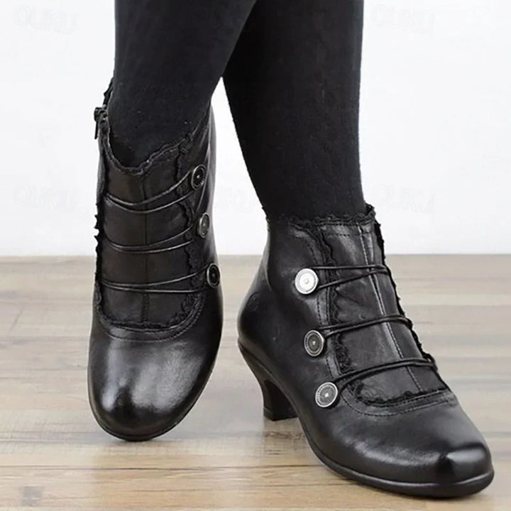 Damen Stiefeletten Viktorianisch Spitze Schnürsenkel