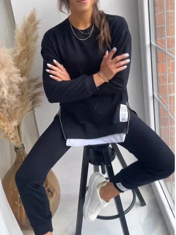 Damen Pullover Hose Set Bequem Alltag