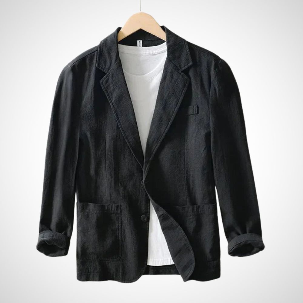 Leichter Herren Blazer Sommer Baumwolle Beige - IdealeKleiden